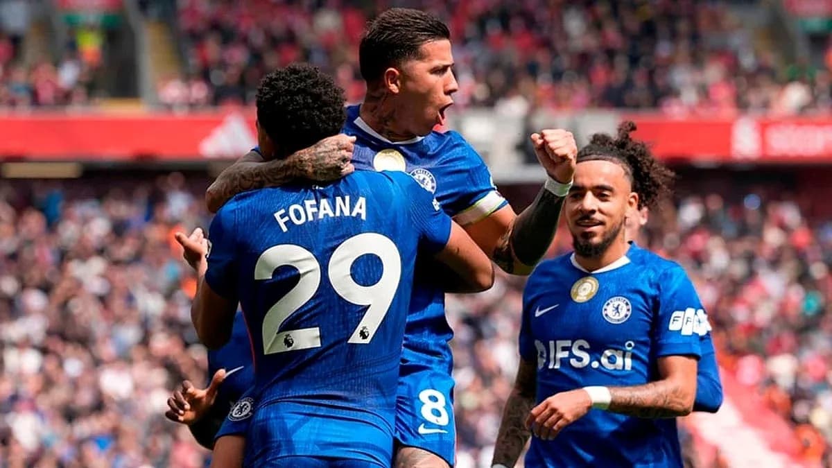 Jugadores del Chelsea celebrando un gol Jugadores del Chelsea celebrando un gol