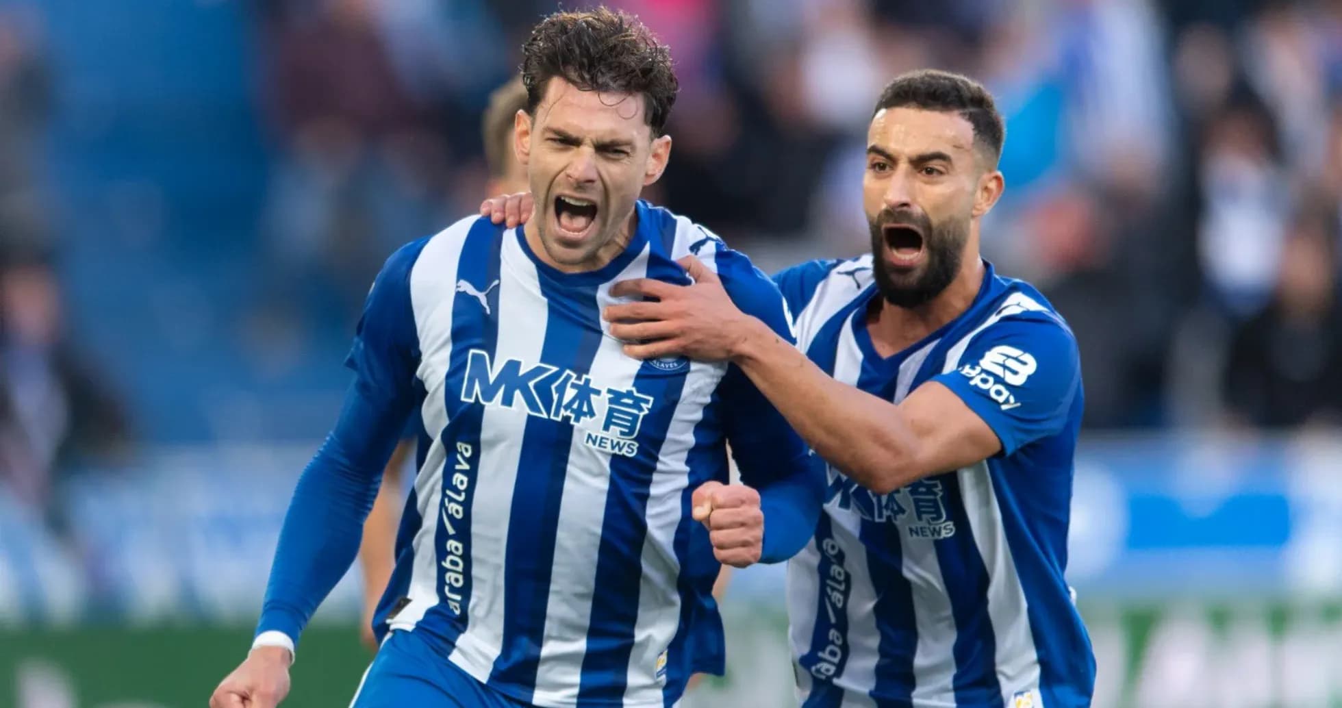 Jugadores de Alavés celebrando un gol Jugadores de Alavés celebrando un gol