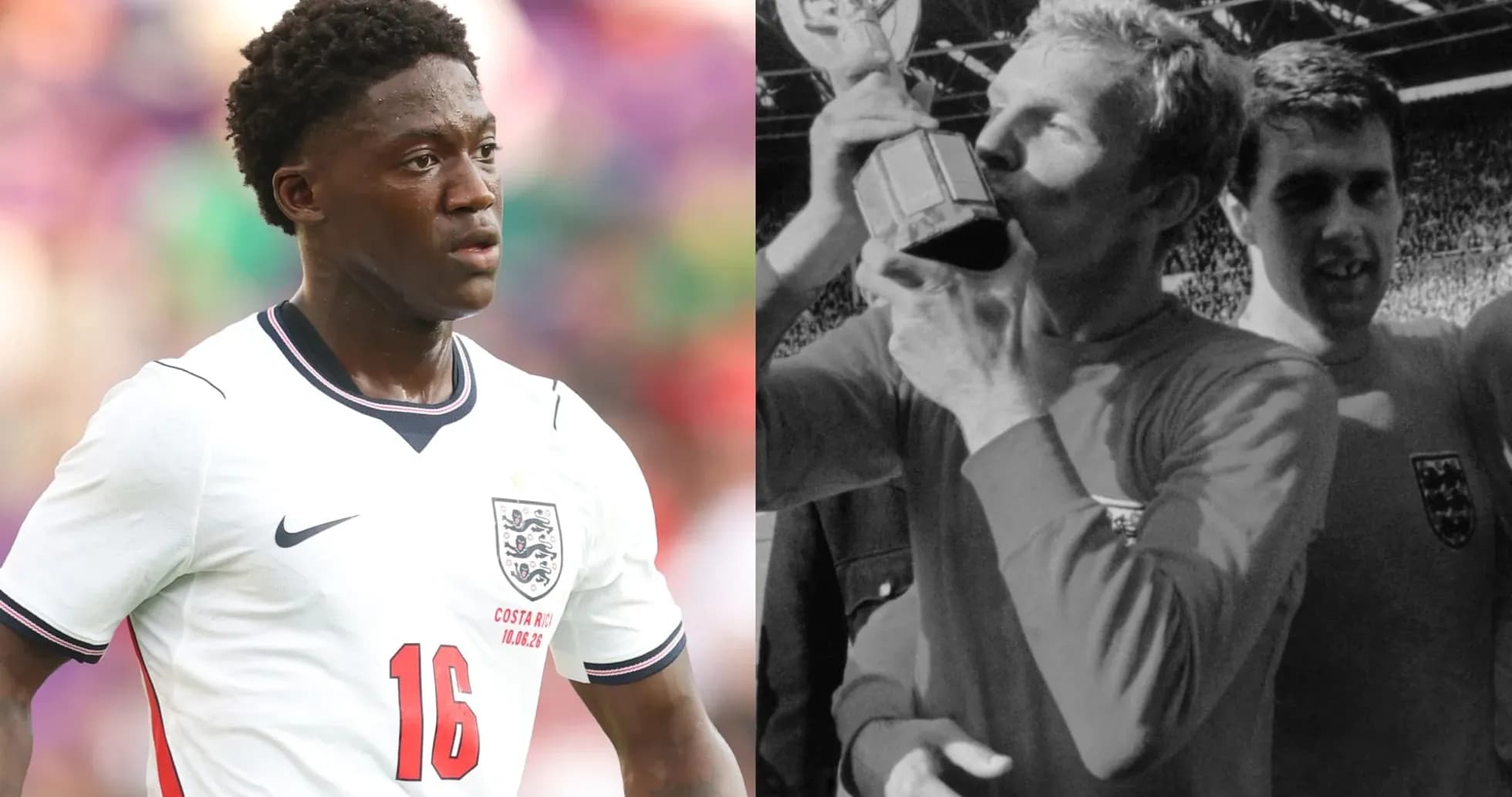 Jugador de Inglaterra y celebración del campeonato de 1966 Jugador de Inglaterra y celebración del campeonato de 1966