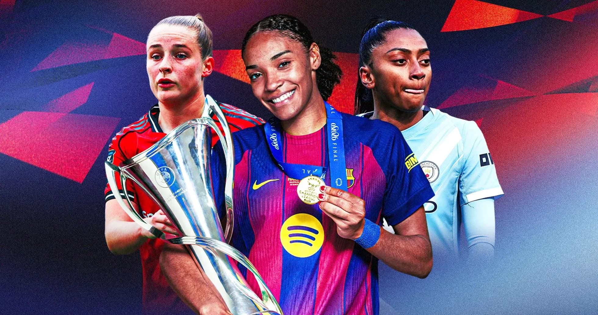 Jugadoras de fútbol con trofeo y medallas Jugadoras de fútbol con trofeo y medallas