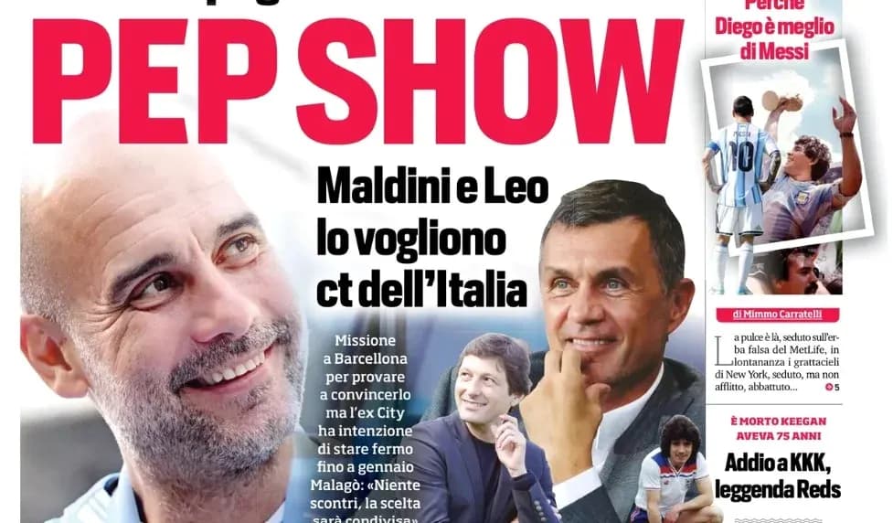 Titulares sobre Pep Guardiola y Maldini en portada Titulares sobre Pep Guardiola y Maldini en portada